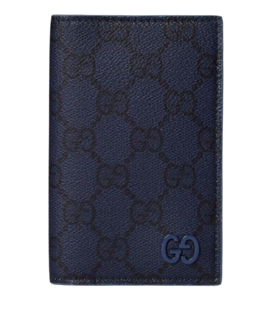 GUCCI Темно-синий кожаный кардхолдер, фото 1