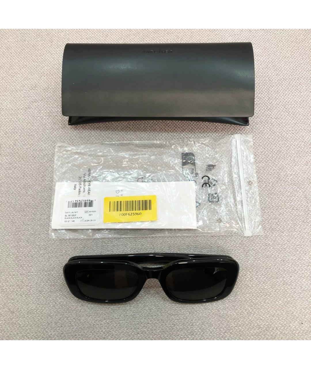 SAINT LAURENT Черные пластиковые солнцезащитные очки, фото 5