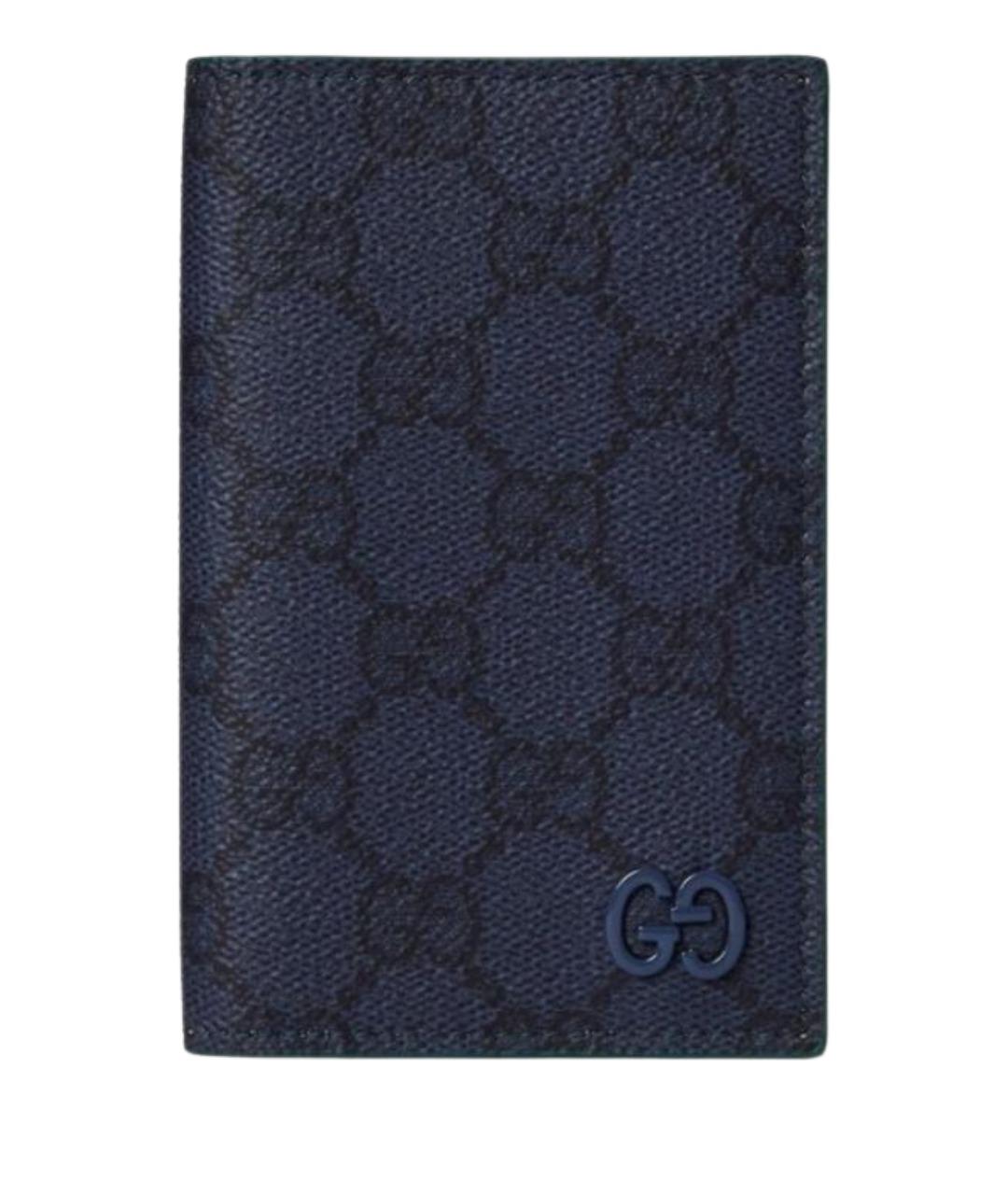GUCCI Темно-синий кожаный кардхолдер, фото 1