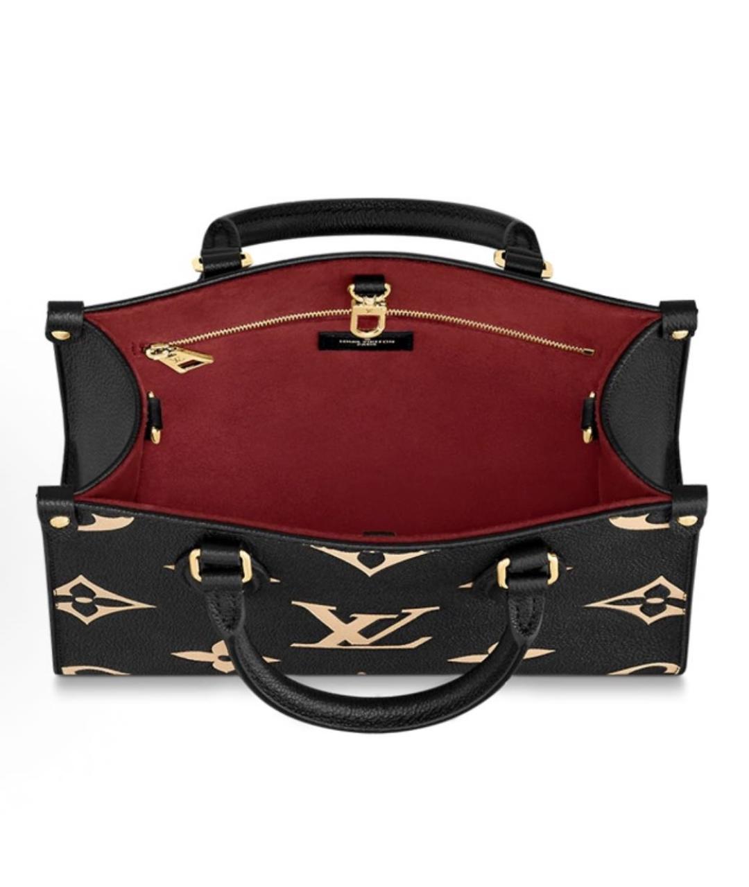 LOUIS VUITTON Черная кожаная сумка с короткими ручками, фото 3