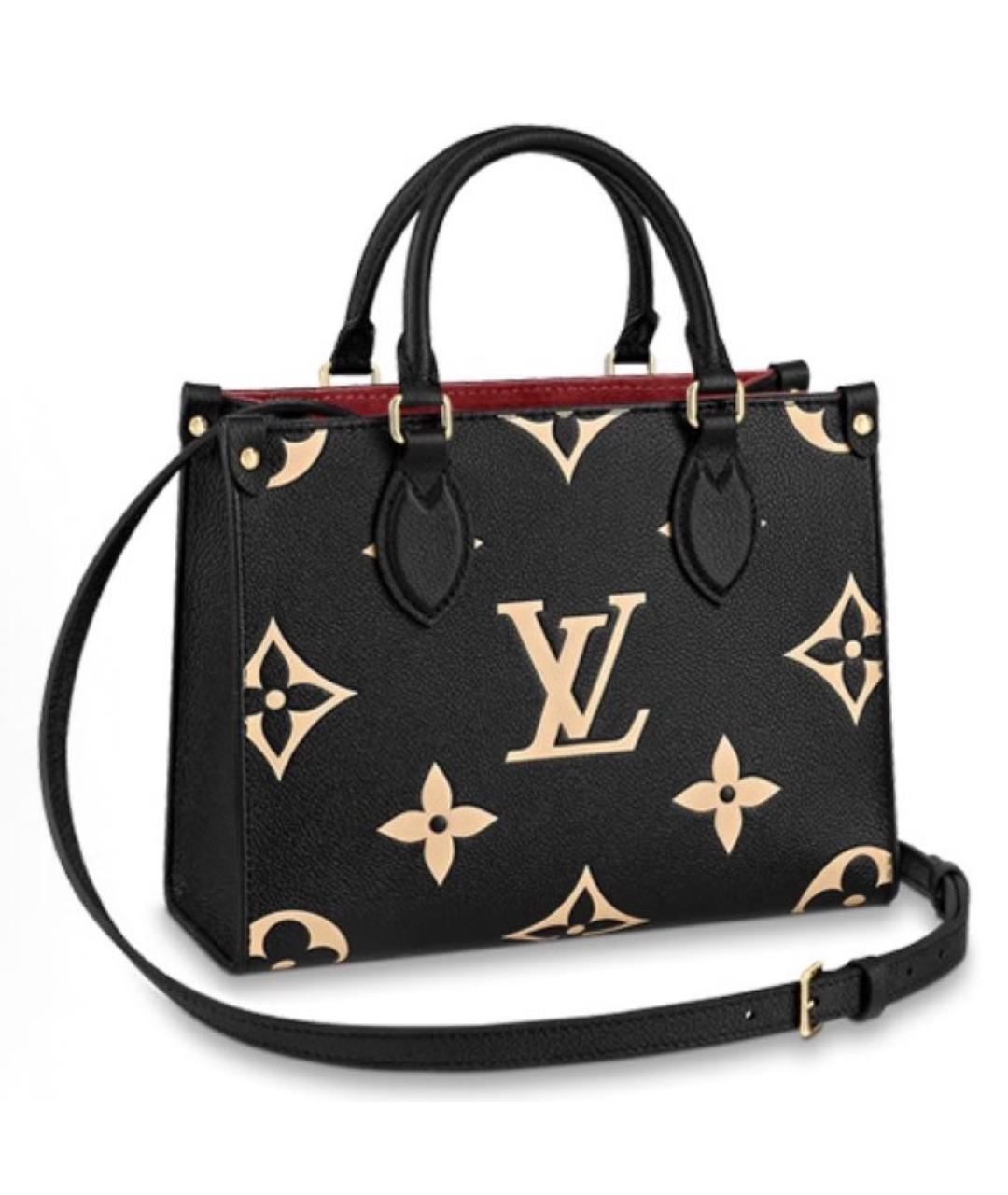 LOUIS VUITTON Черная кожаная сумка с короткими ручками, фото 1
