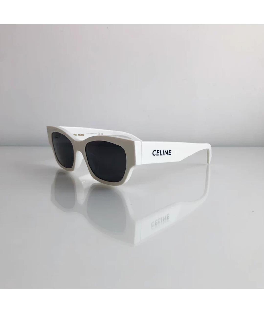 CELINE Белые пластиковые солнцезащитные очки, фото 2