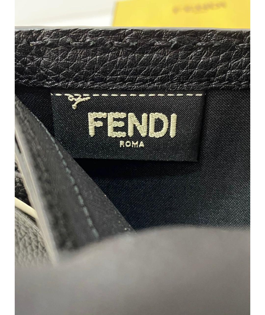 FENDI Черный кожаный кошелек, фото 7