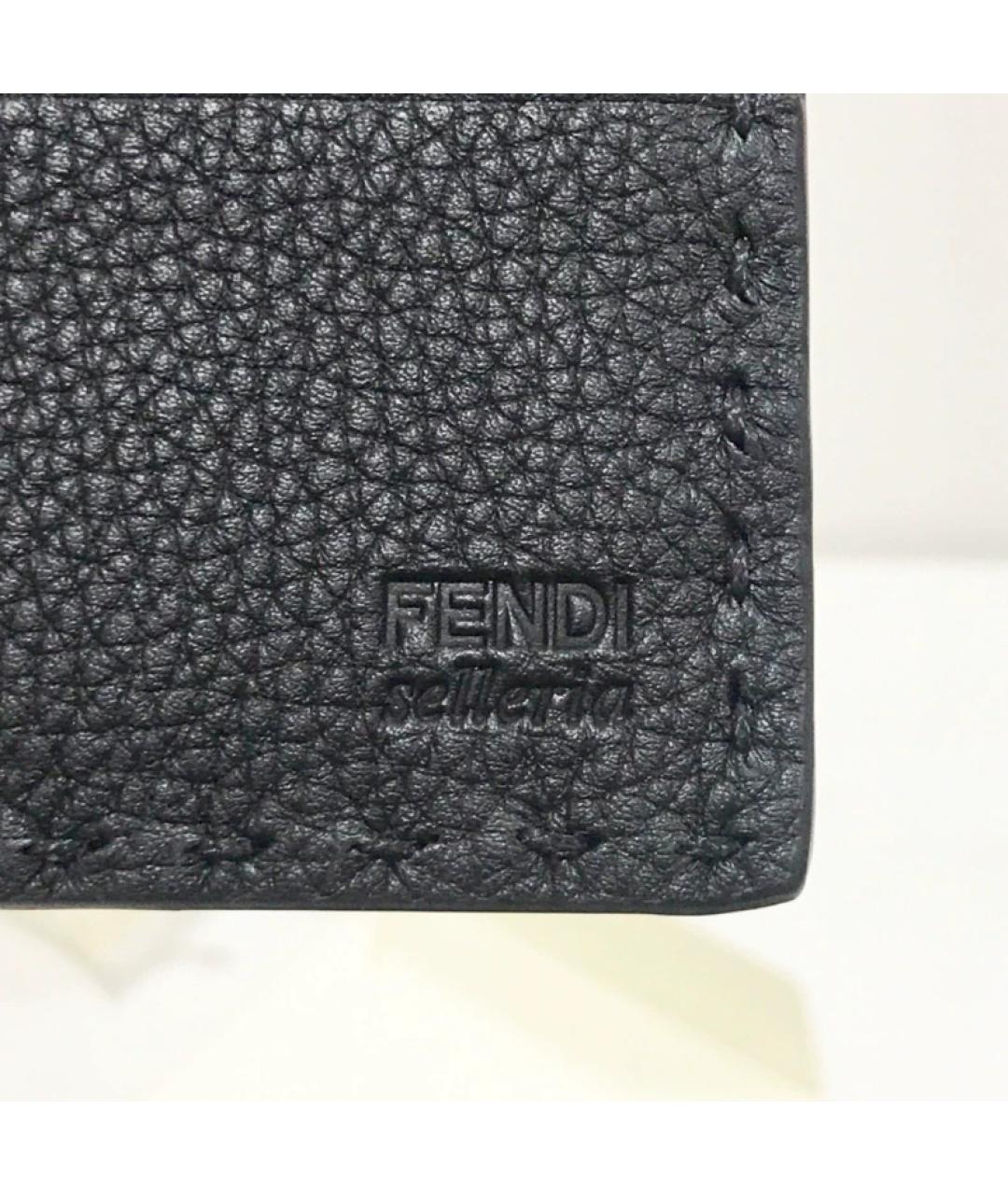 FENDI Черный кожаный кошелек, фото 6