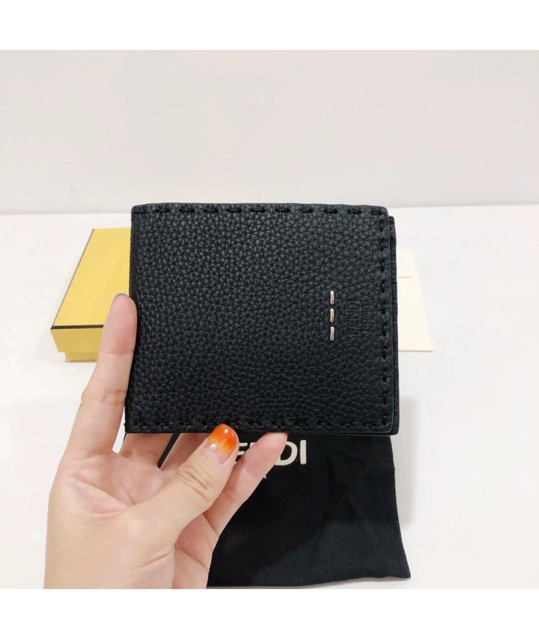 FENDI Черный кожаный кошелек, фото 8