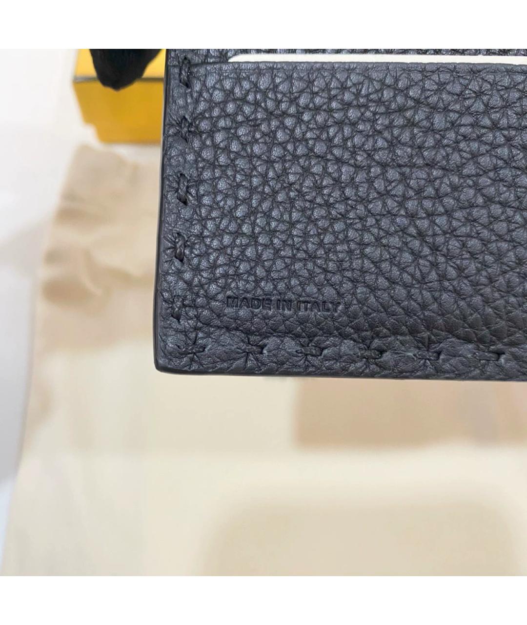 FENDI Черный кожаный кошелек, фото 5