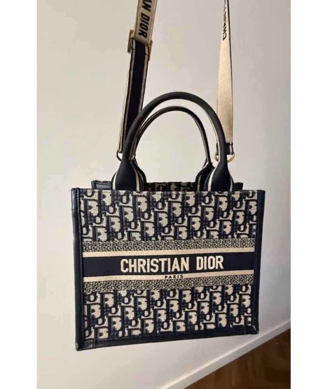 CHRISTIAN DIOR Темно-синяя сумка тоут, фото 5