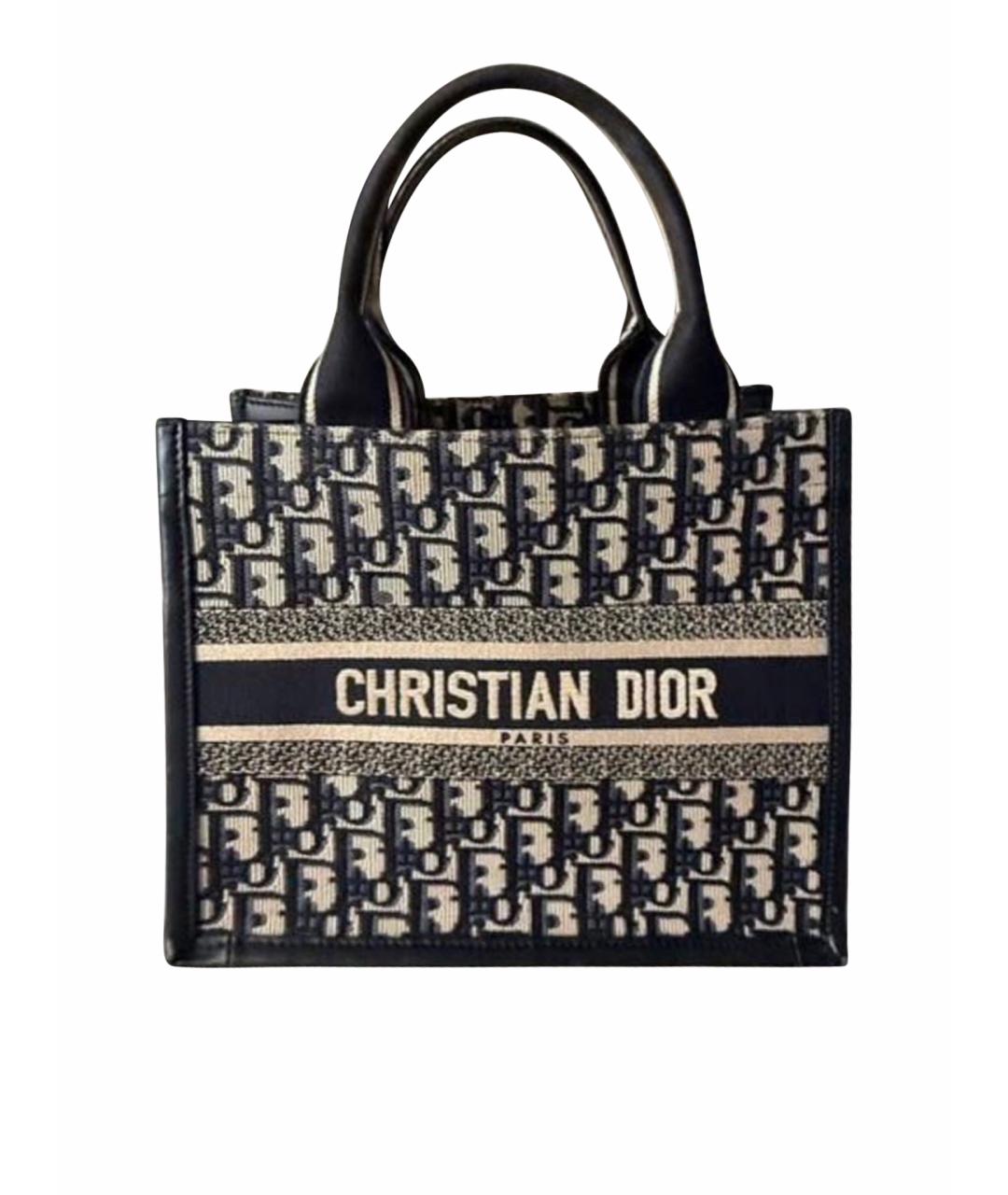 CHRISTIAN DIOR Темно-синяя сумка тоут, фото 1