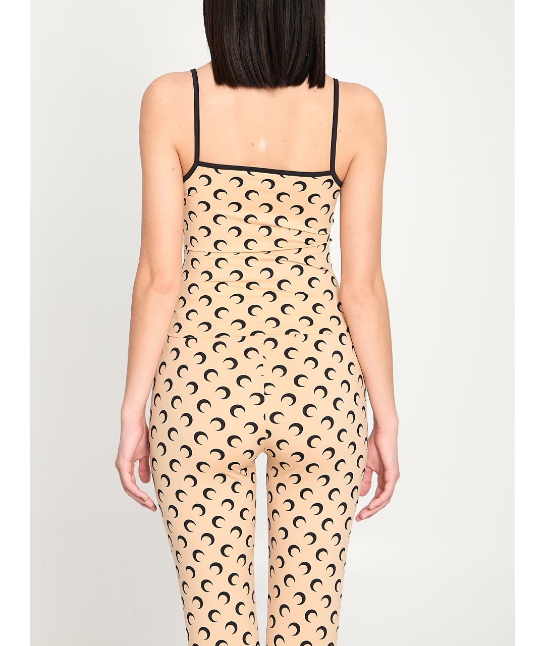 MARINE SERRE Бежевая полиэстеровая майка, фото 4