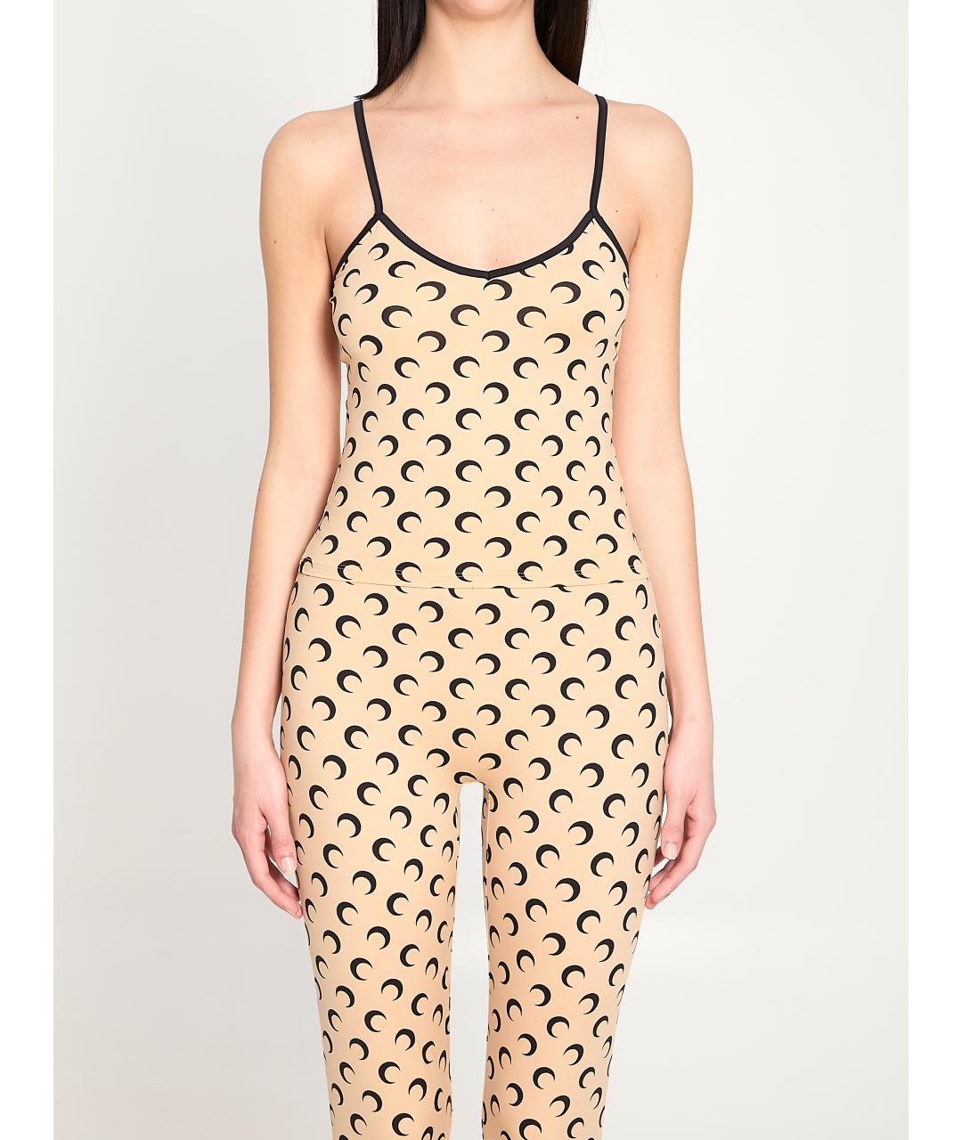 MARINE SERRE Бежевая полиэстеровая майка, фото 5