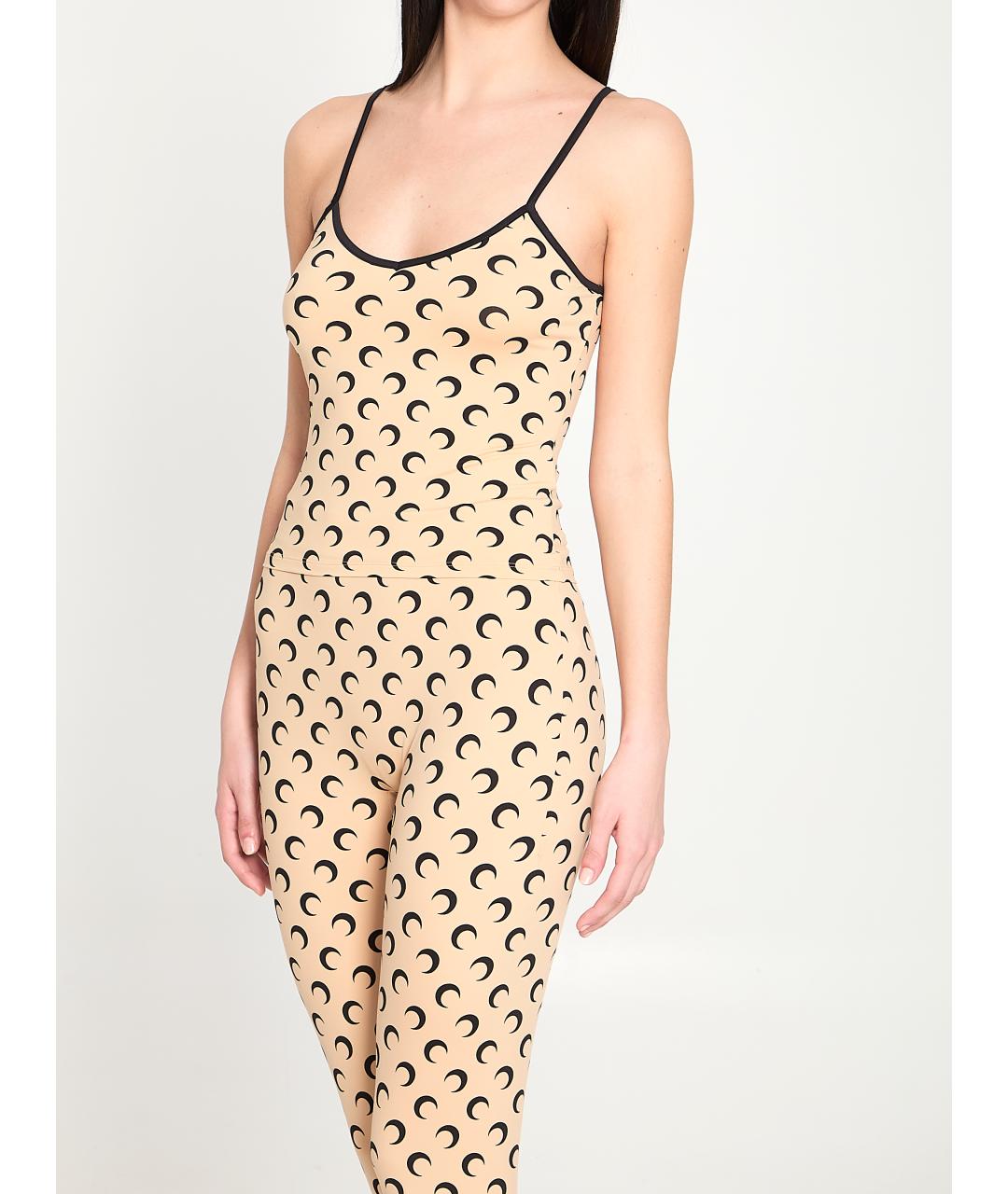 MARINE SERRE Бежевая полиэстеровая майка, фото 2