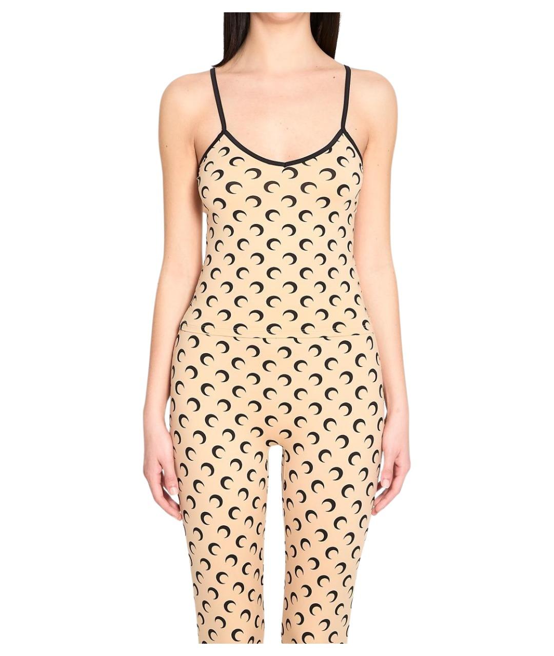 MARINE SERRE Бежевая полиэстеровая майка, фото 1