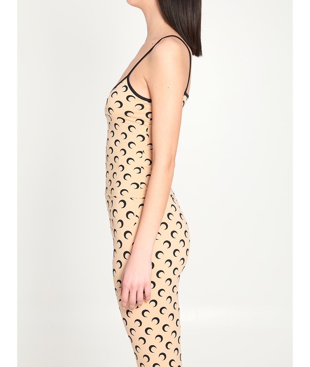 MARINE SERRE Бежевая полиэстеровая майка, фото 3