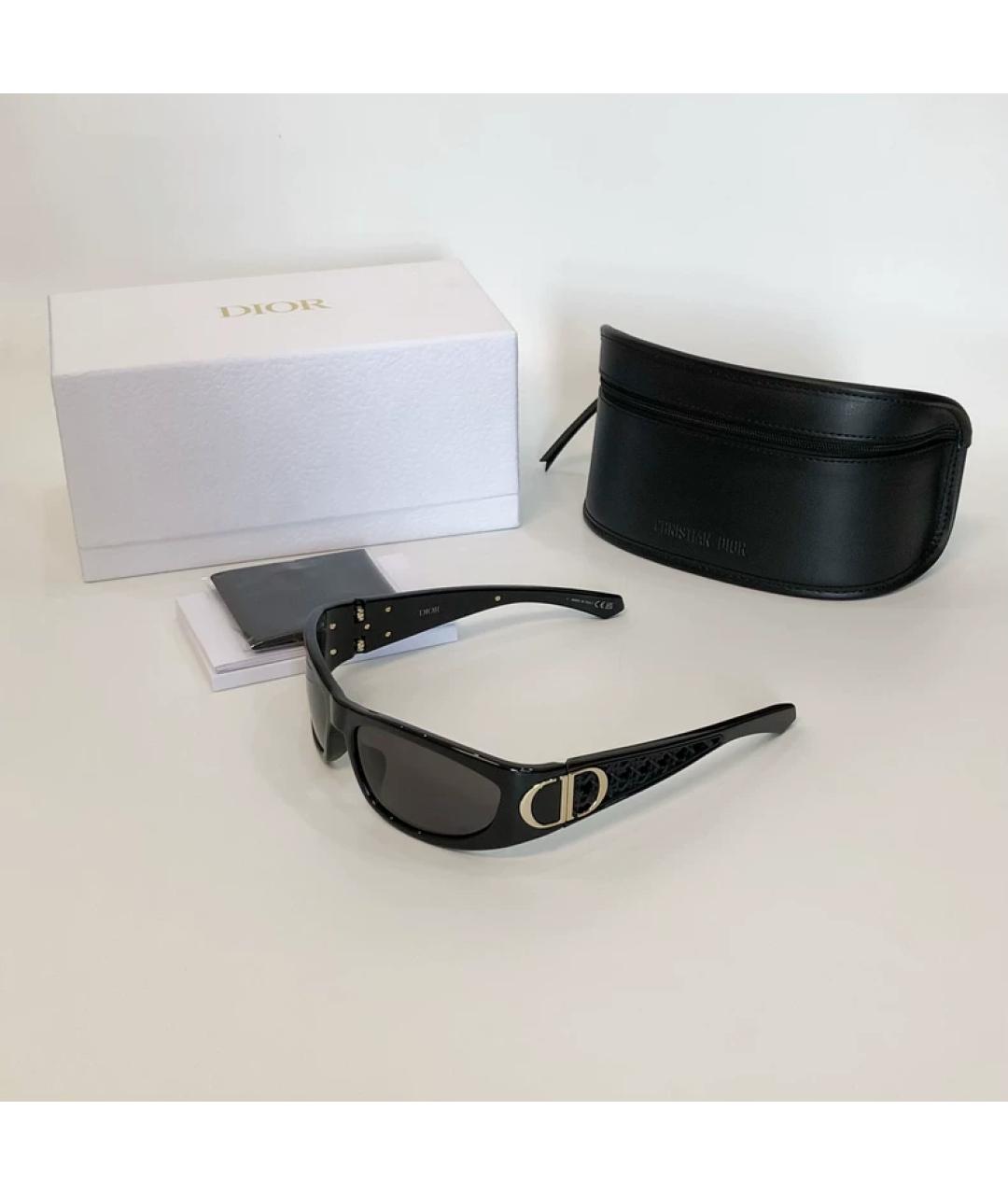 CHRISTIAN DIOR Черные пластиковые солнцезащитные очки, фото 5