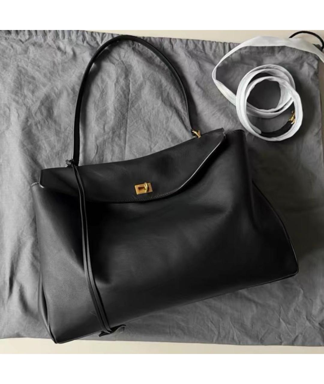 BALENCIAGA Черная кожаная сумка через плечо, фото 5