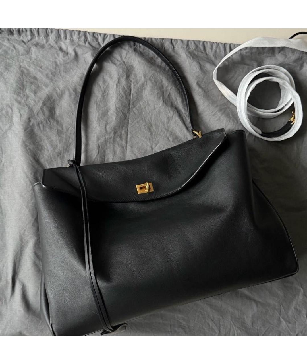 BALENCIAGA Черная кожаная сумка через плечо, фото 2