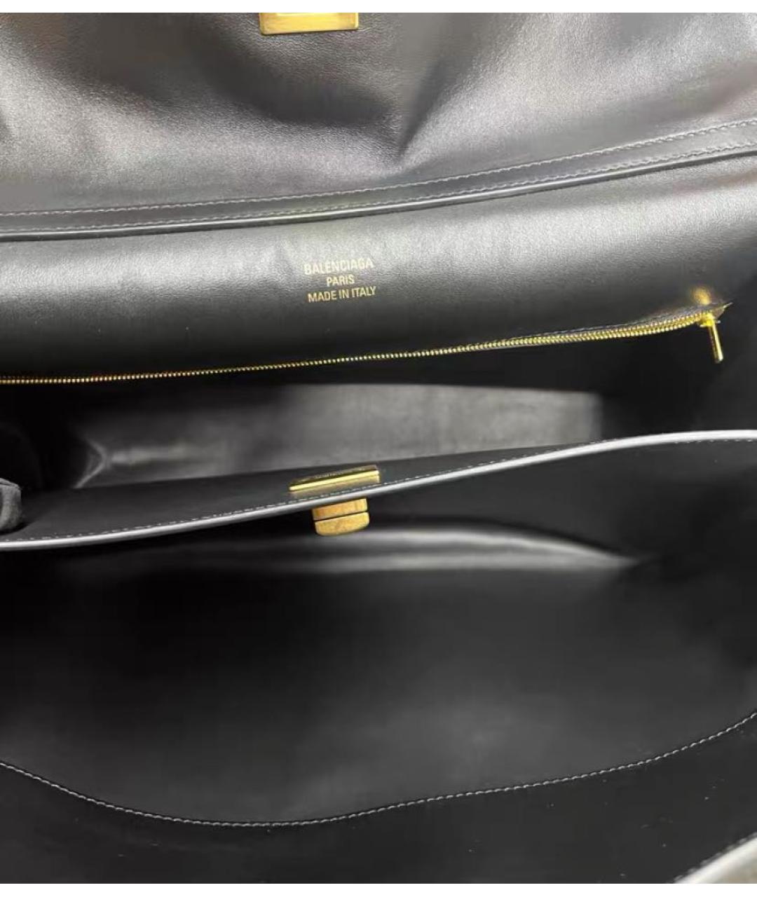 BALENCIAGA Черная кожаная сумка через плечо, фото 4