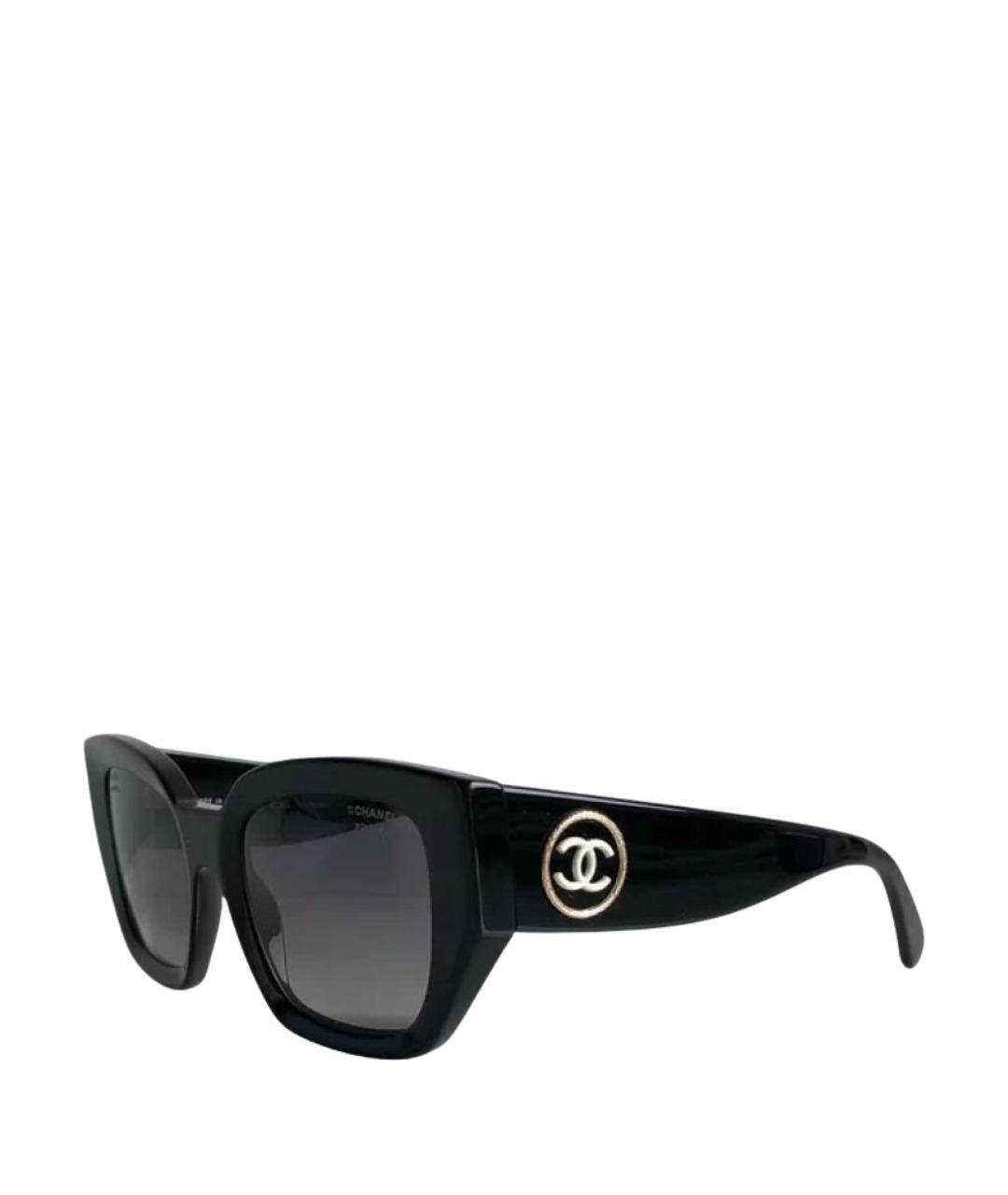 CHANEL Черные пластиковые солнцезащитные очки, фото 1
