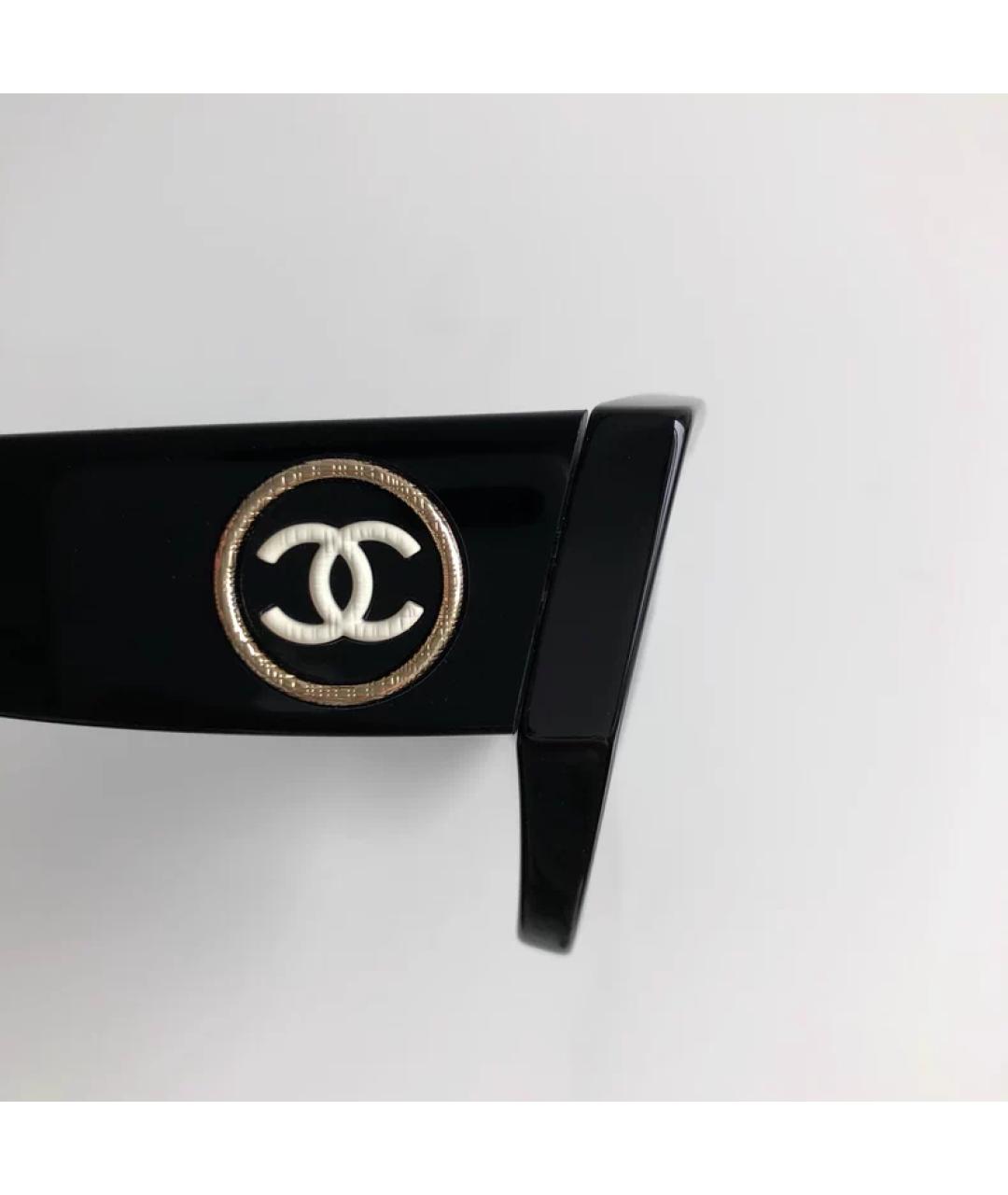 CHANEL Черные пластиковые солнцезащитные очки, фото 4