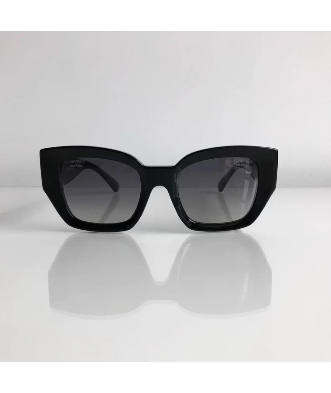 CHANEL Черные пластиковые солнцезащитные очки, фото 2