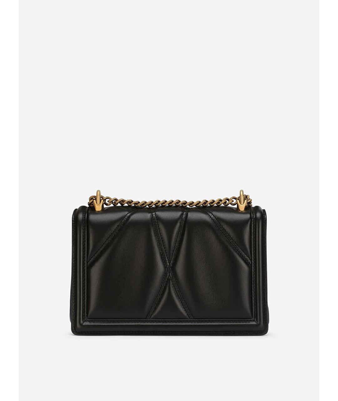 DOLCE&GABBANA Черная кожаная сумка через плечо, фото 2