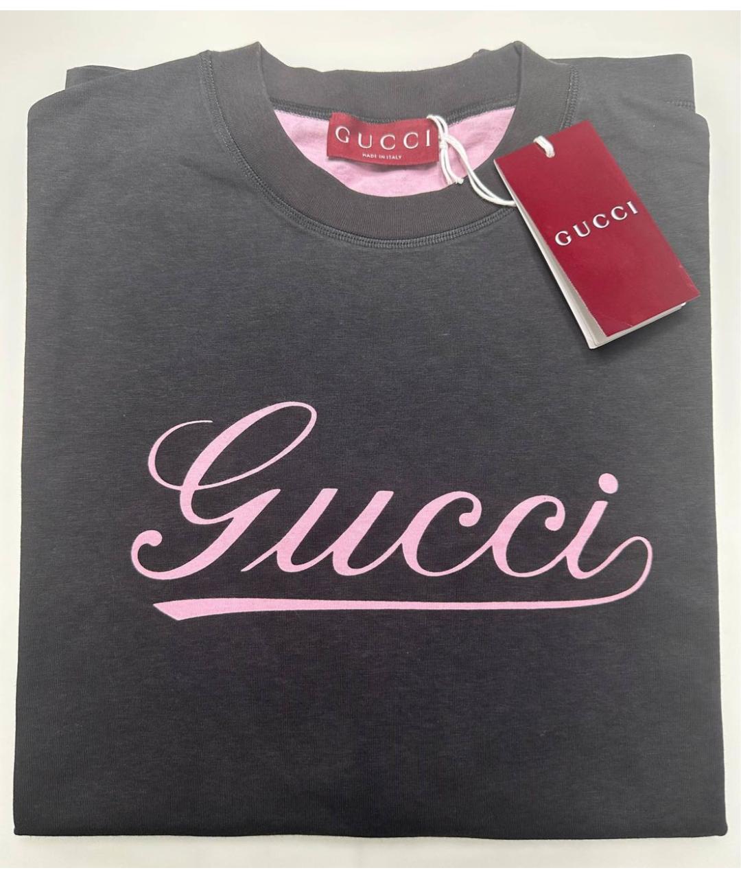 GUCCI Черная хлопковая футболка, фото 3