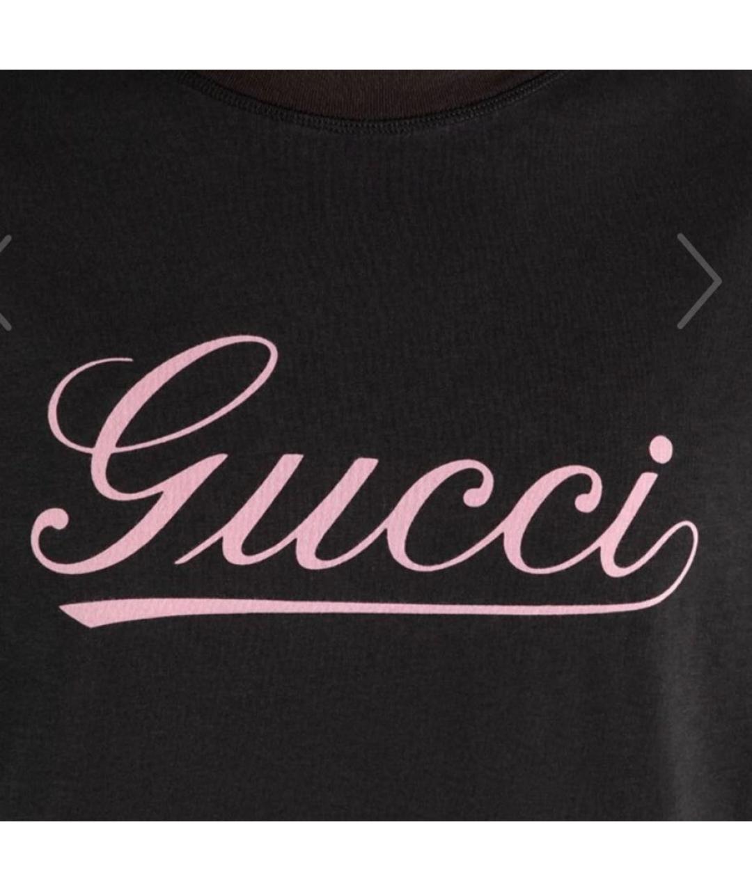 GUCCI Черная хлопковая футболка, фото 4