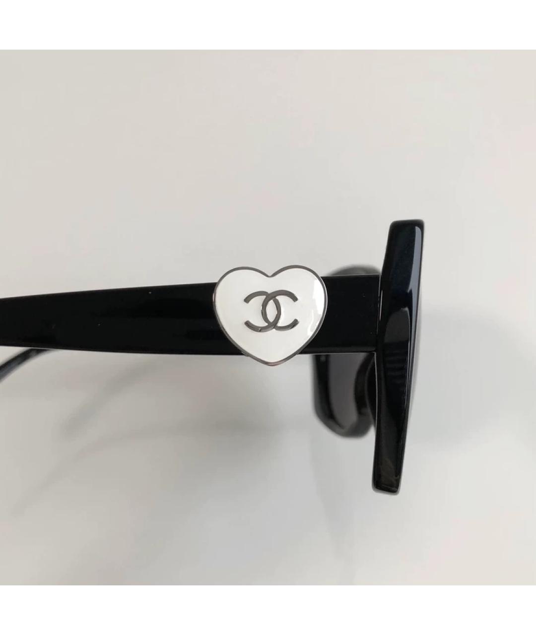 CHANEL Черные пластиковые солнцезащитные очки, фото 3