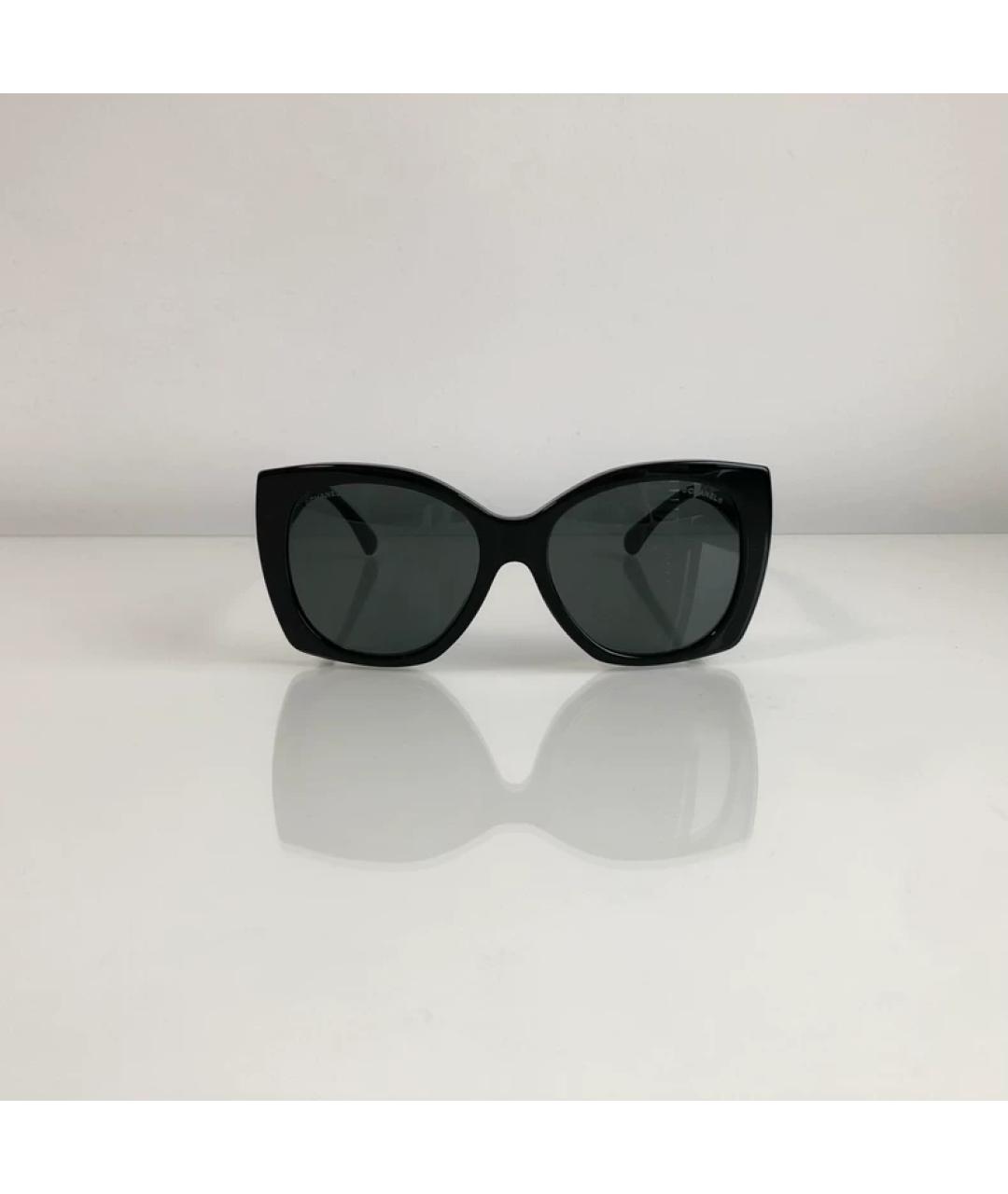 CHANEL Черные пластиковые солнцезащитные очки, фото 2