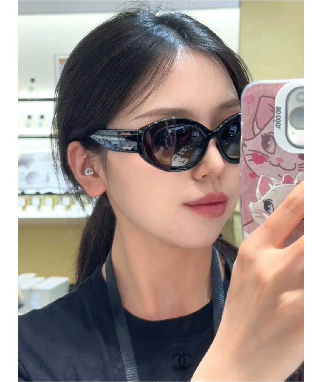 CHANEL Черные пластиковые солнцезащитные очки, фото 6