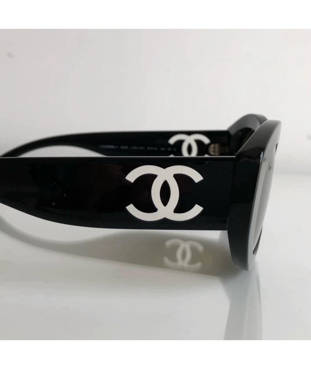 CHANEL Черные пластиковые солнцезащитные очки, фото 4