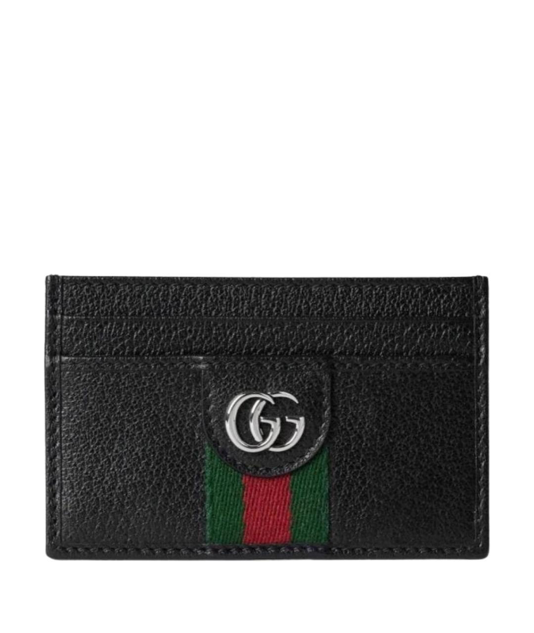 GUCCI Черный кожаный кардхолдер, фото 1