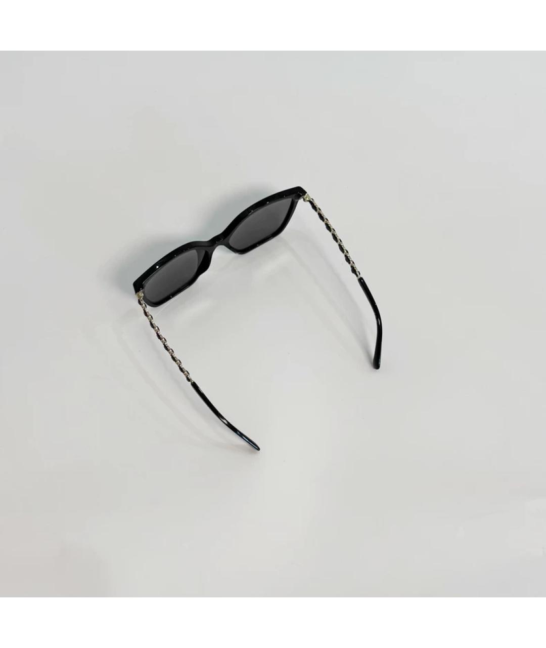 CHANEL Черные пластиковые солнцезащитные очки, фото 4
