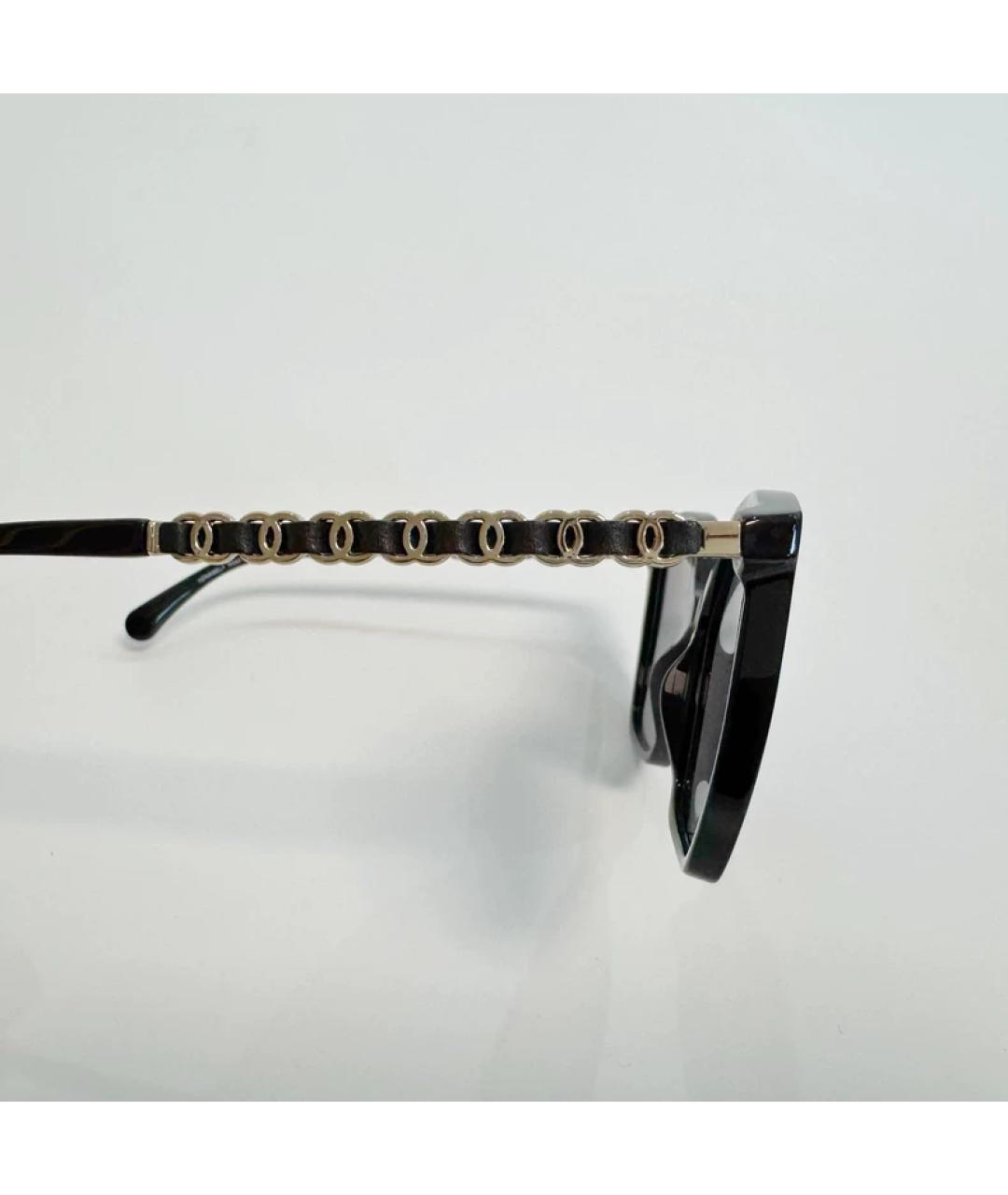 CHANEL Черные пластиковые солнцезащитные очки, фото 3