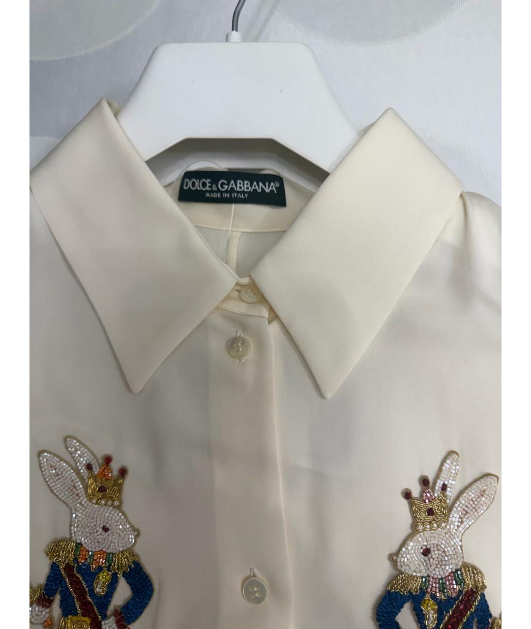 DOLCE&GABBANA Бежевая шелковая блузы, фото 3