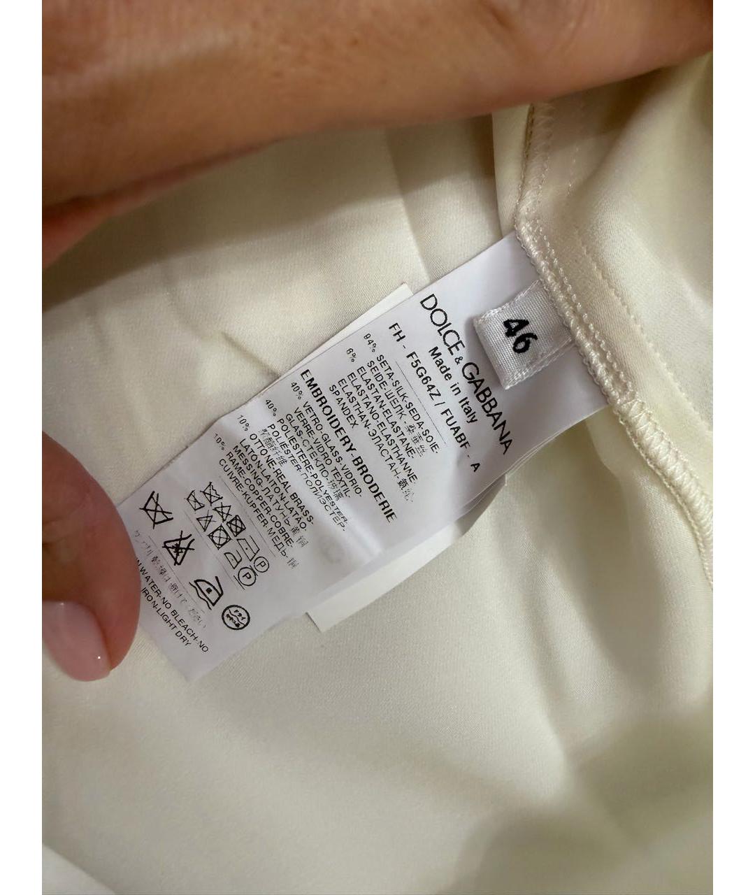DOLCE&GABBANA Бежевая шелковая блузы, фото 4