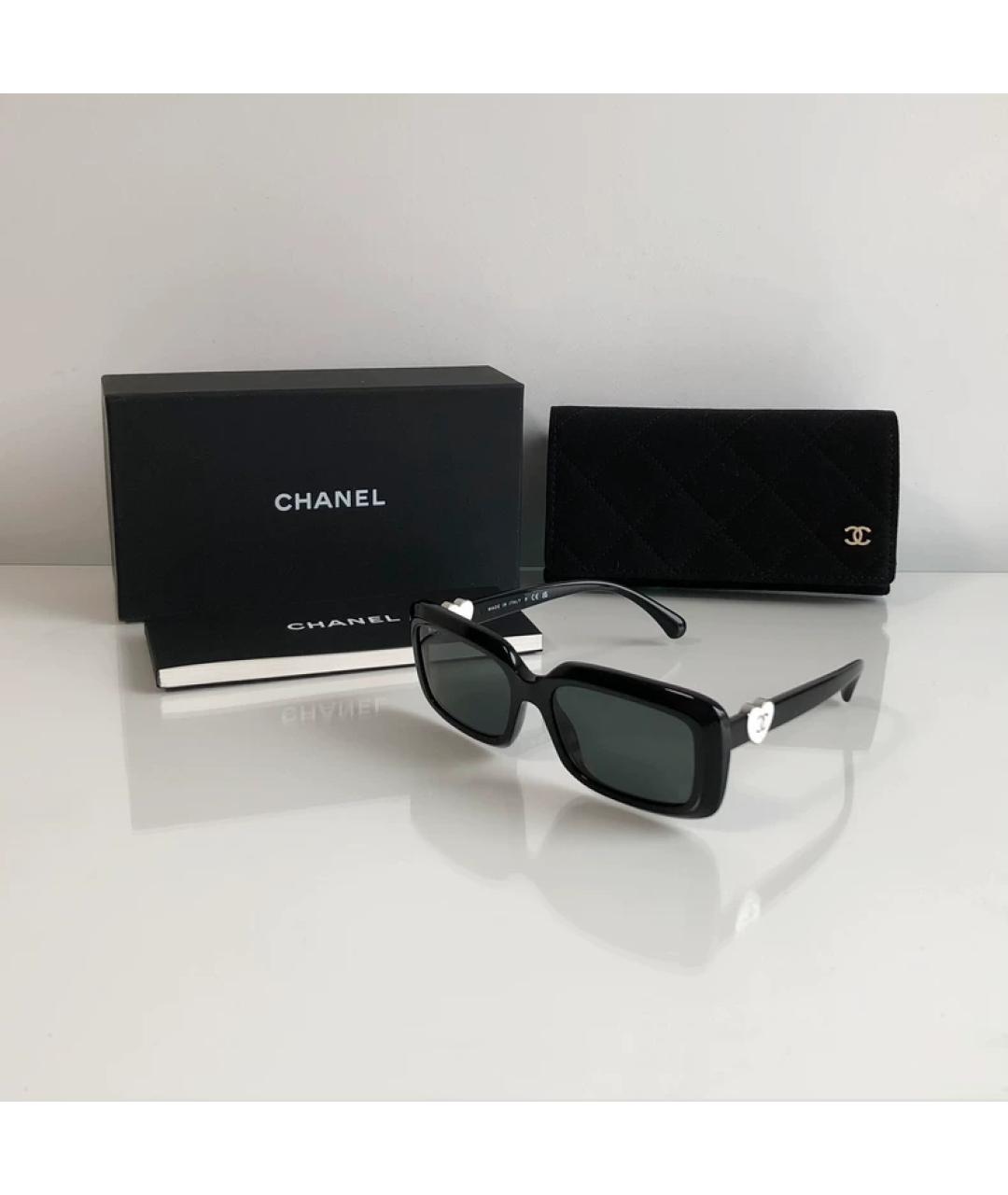 CHANEL Черные пластиковые солнцезащитные очки, фото 6