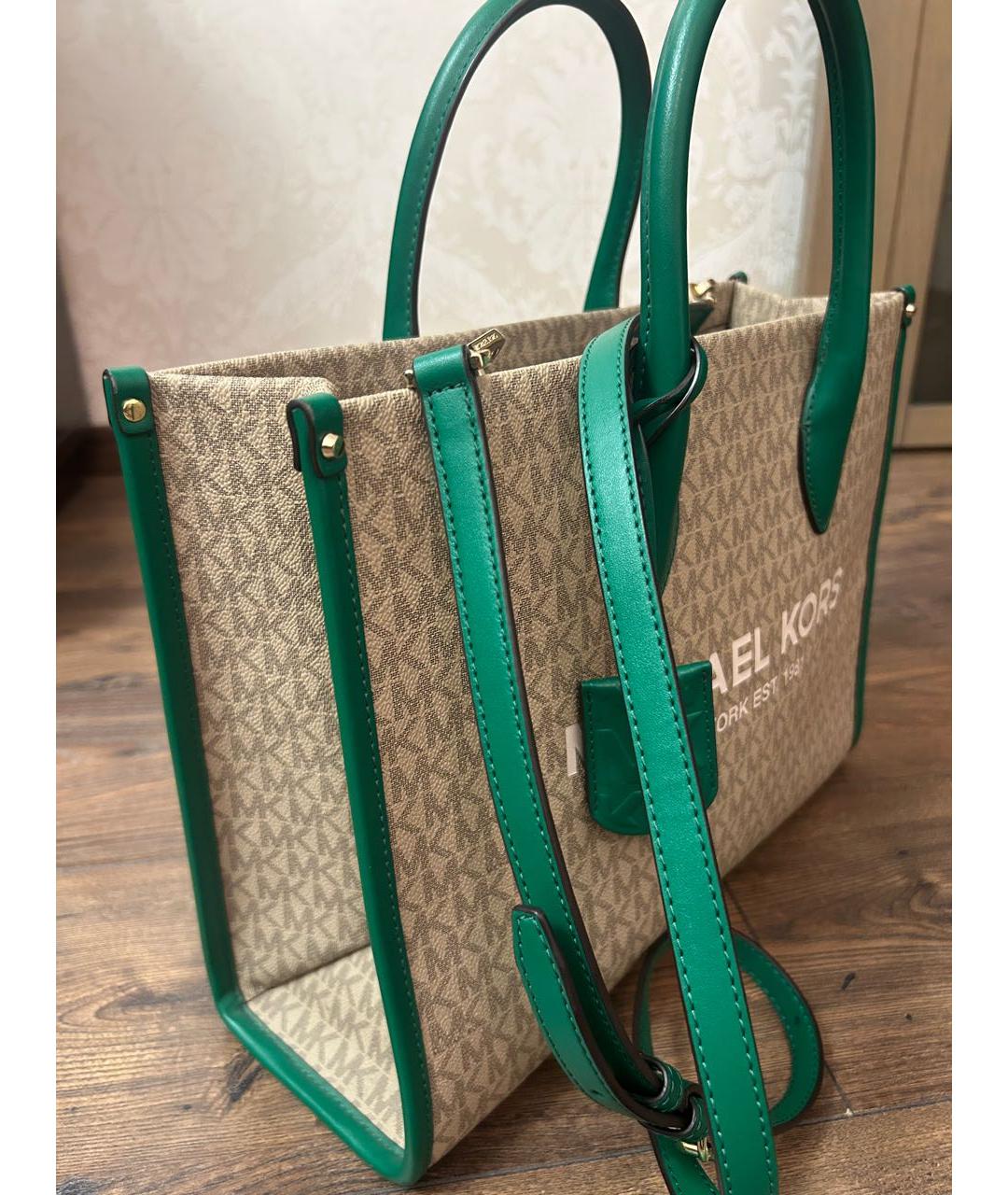 MICHAEL KORS Бежевая сумка тоут из искусственной кожи, фото 2