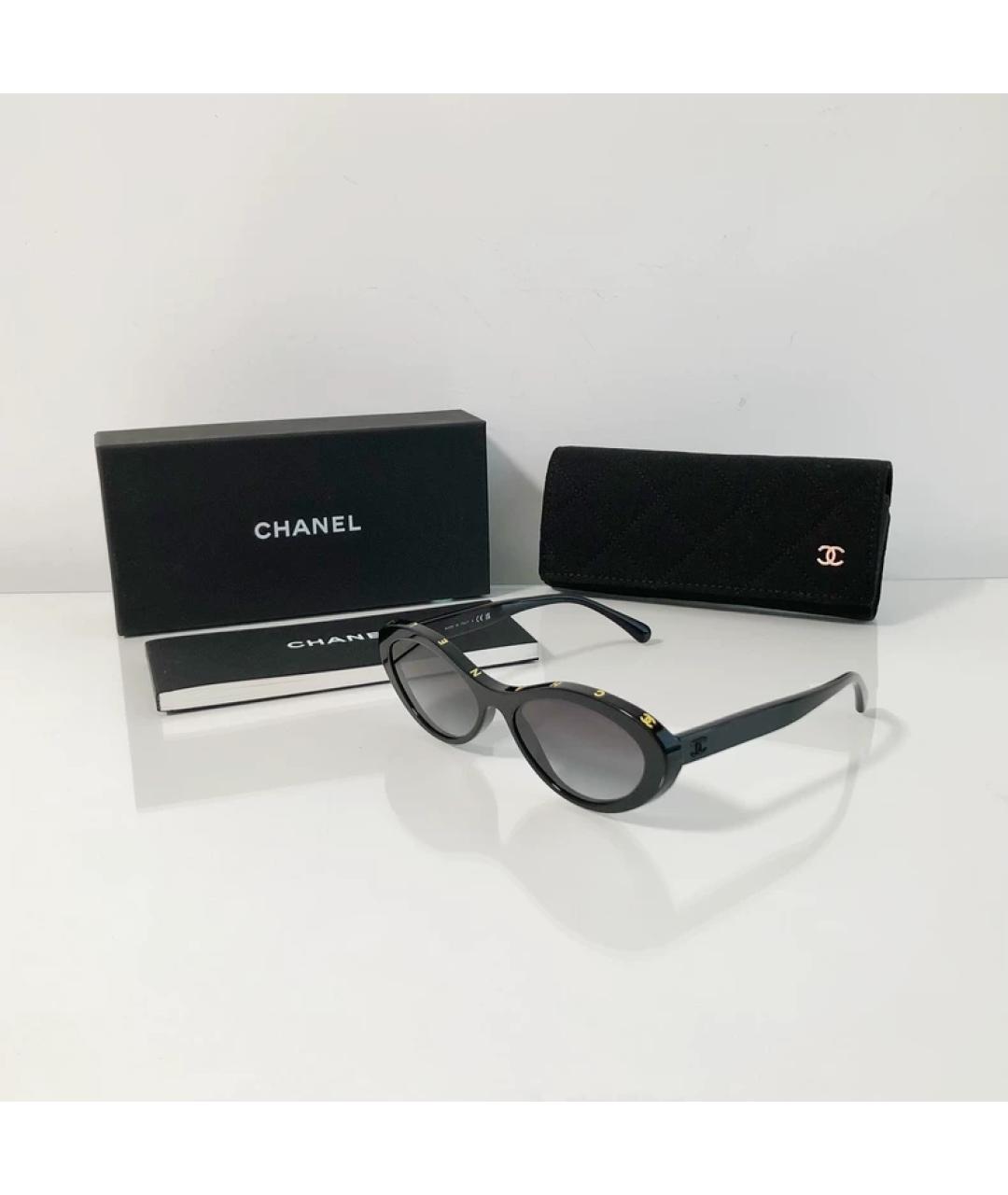 CHANEL Черные пластиковые солнцезащитные очки, фото 5