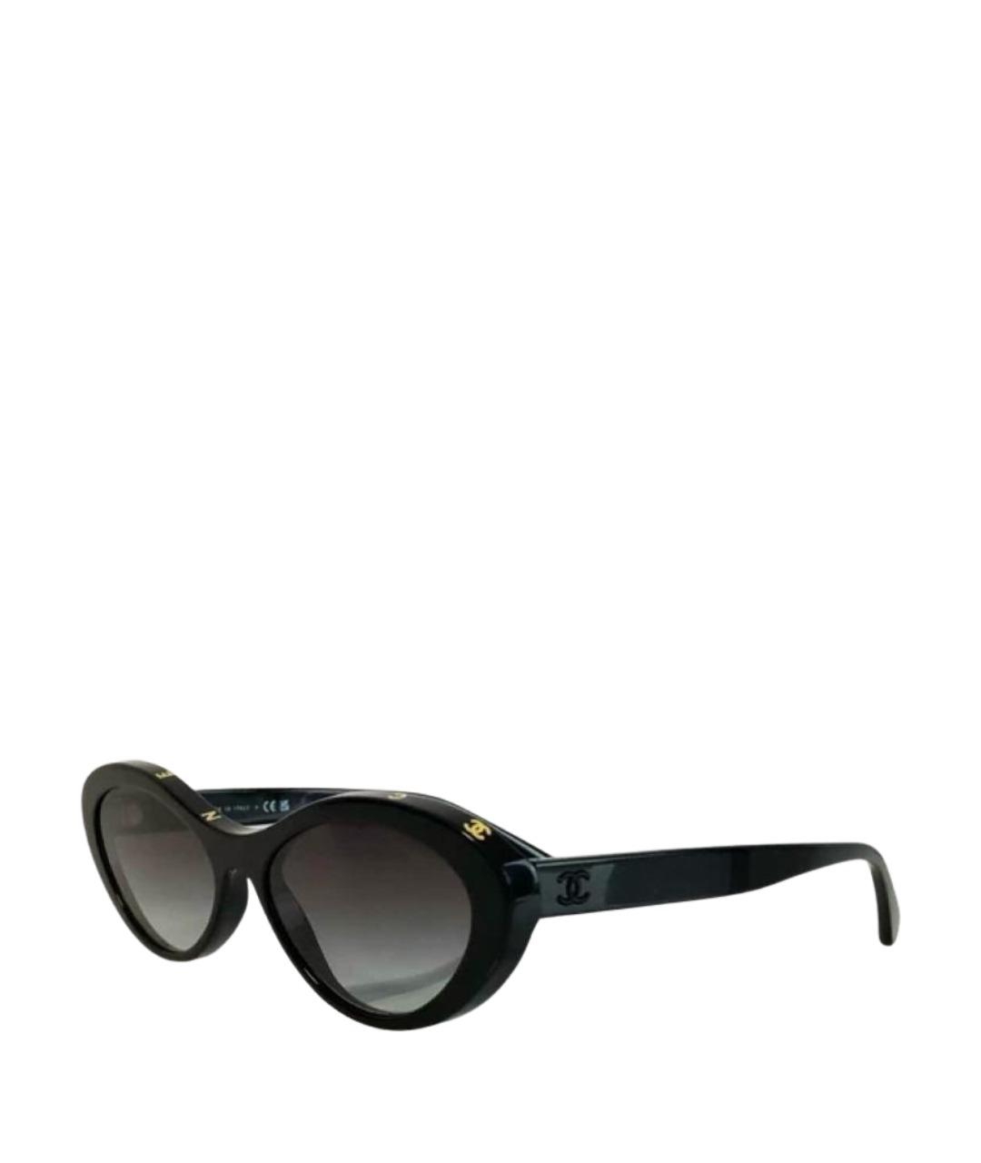 CHANEL Черные пластиковые солнцезащитные очки, фото 1