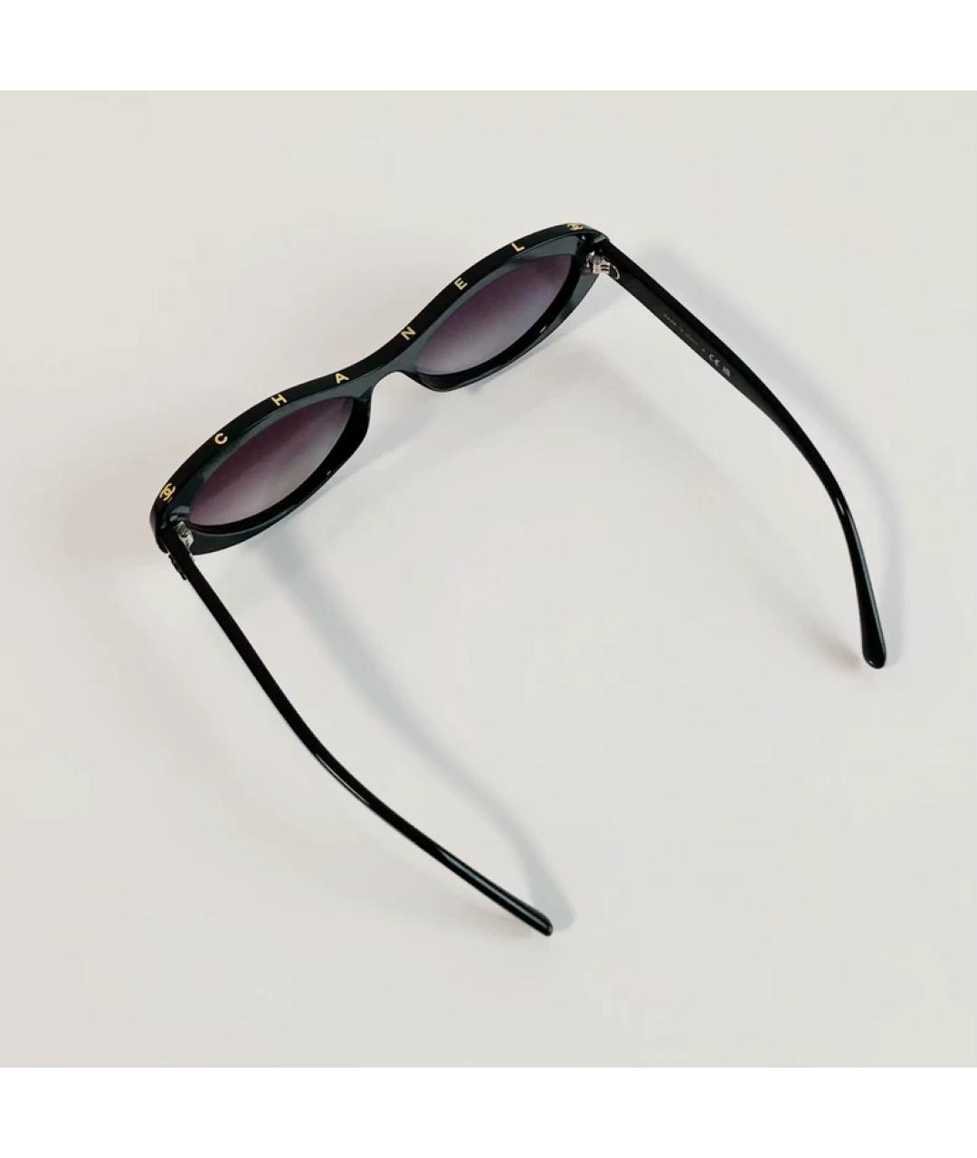 CHANEL Черные пластиковые солнцезащитные очки, фото 4