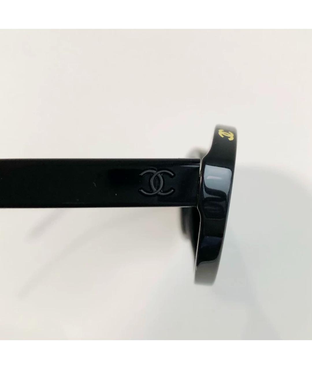 CHANEL Черные пластиковые солнцезащитные очки, фото 3