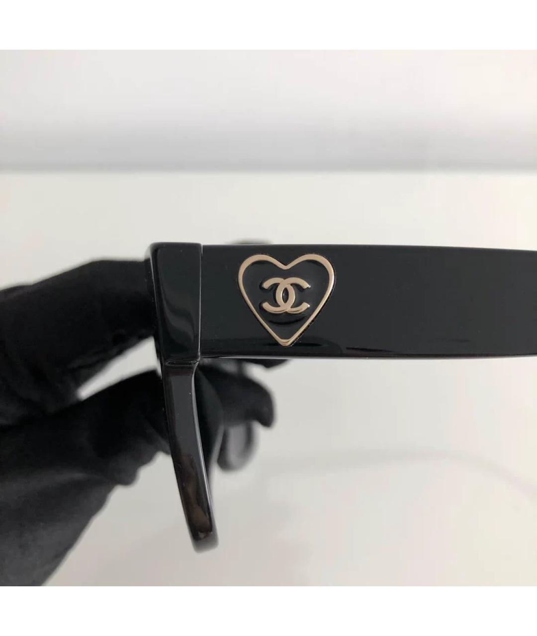 CHANEL Черные пластиковые солнцезащитные очки, фото 4