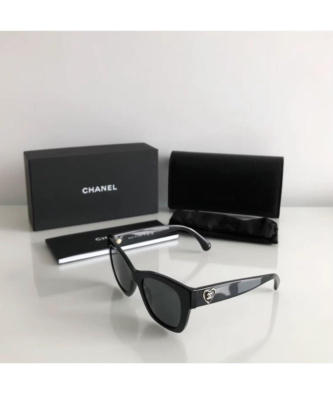 CHANEL Черные пластиковые солнцезащитные очки, фото 6