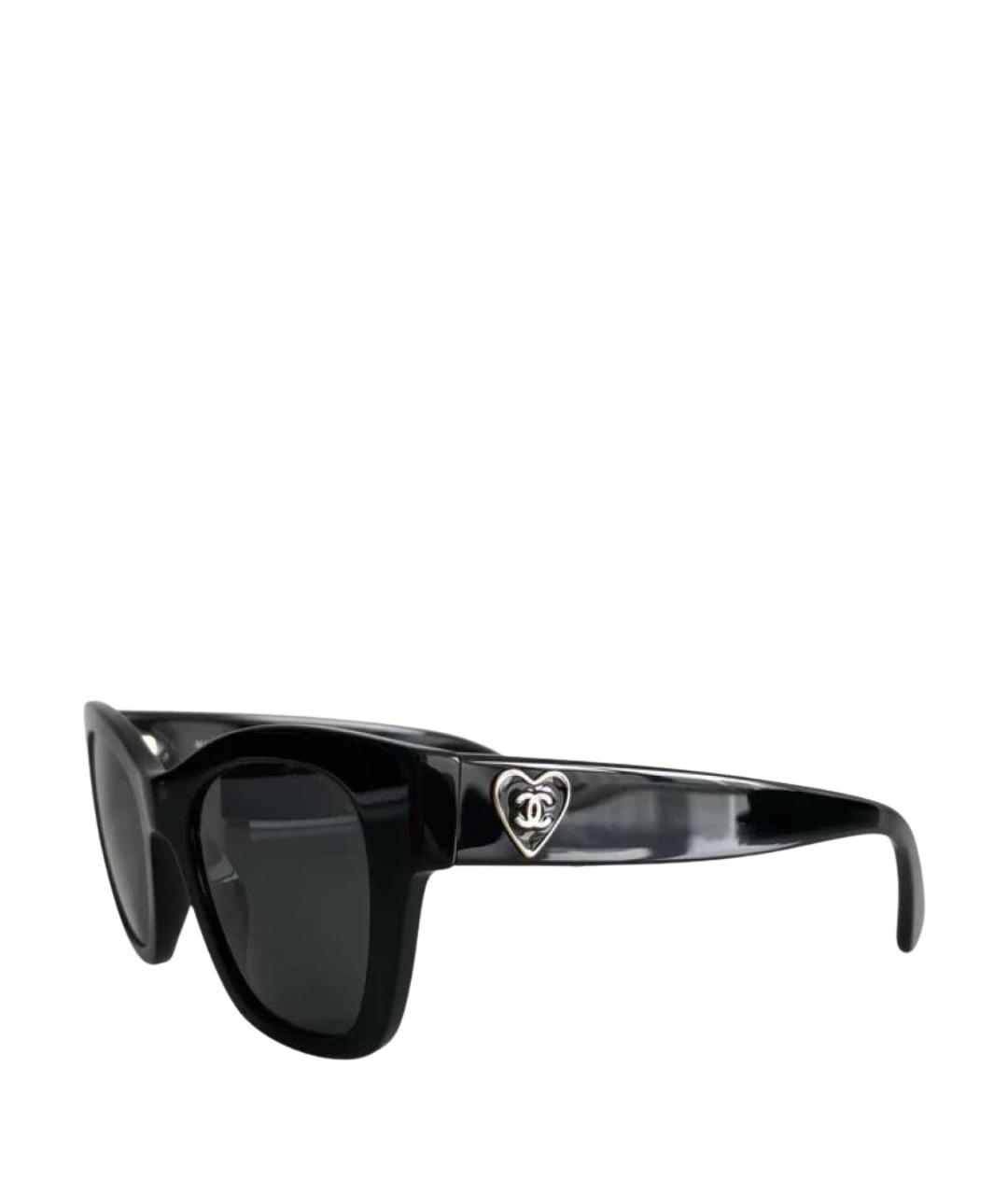 CHANEL Черные пластиковые солнцезащитные очки, фото 2