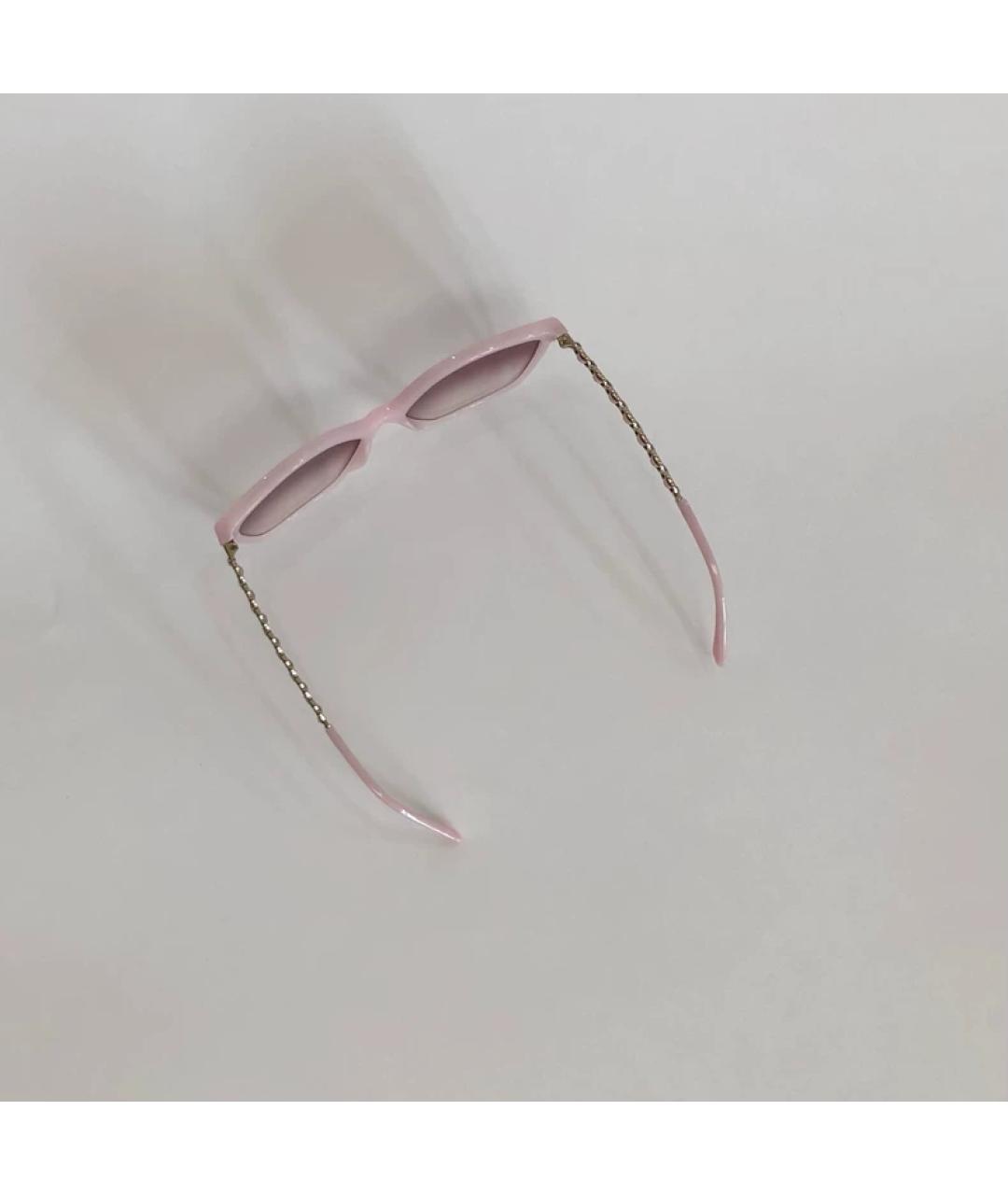 CHANEL Розовые пластиковые солнцезащитные очки, фото 4