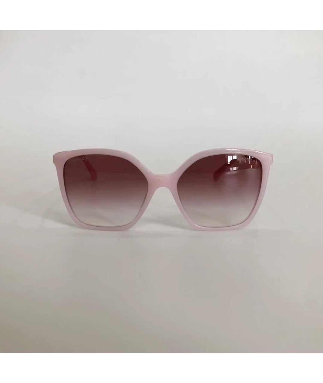 CHANEL Розовые пластиковые солнцезащитные очки, фото 2