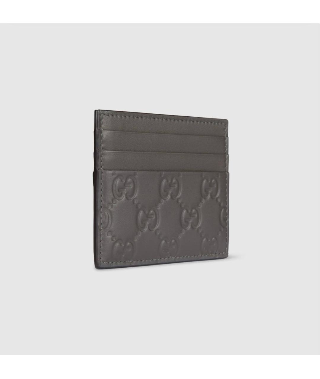 GUCCI Серый кожаный кардхолдер, фото 3