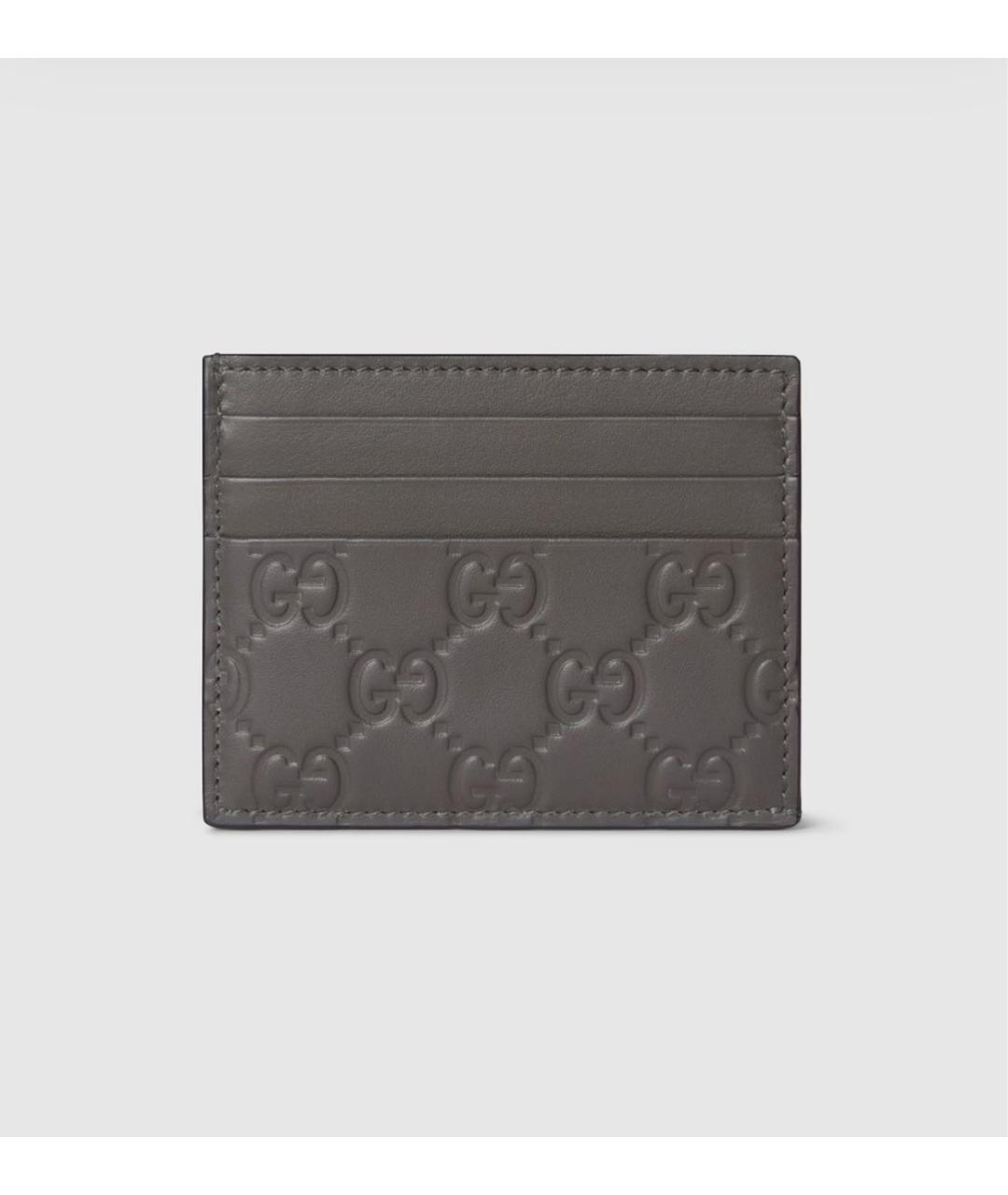 GUCCI Серый кожаный кардхолдер, фото 5