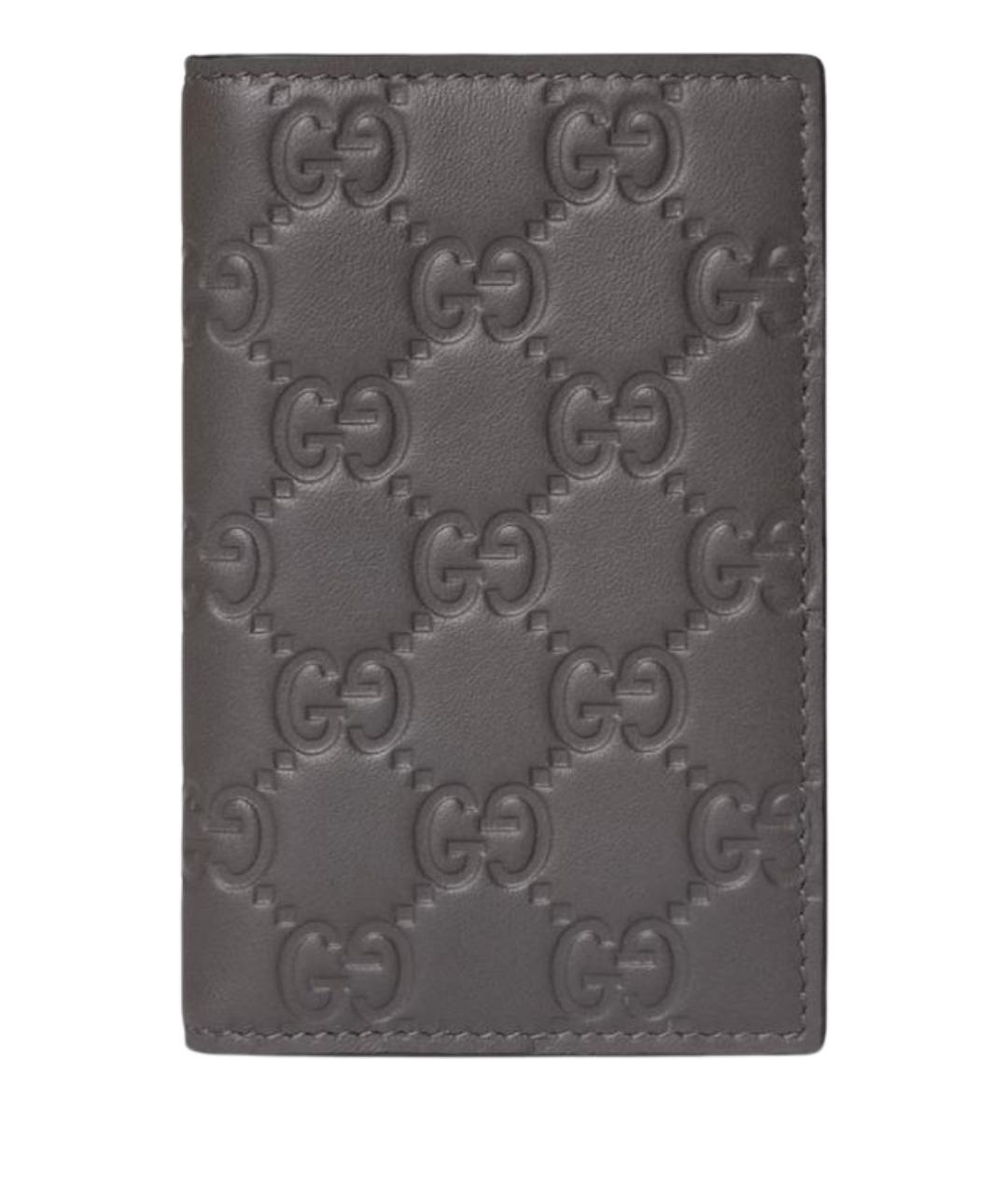GUCCI Серый кожаный кардхолдер, фото 1